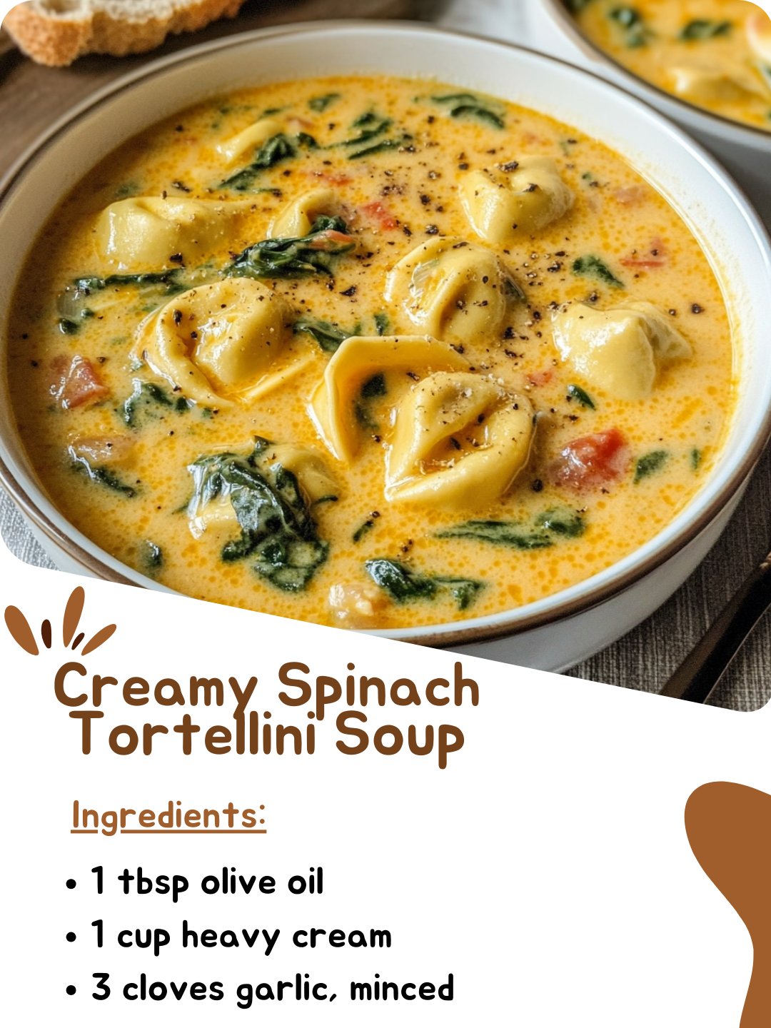 Creamy Spinach Tortellini Soup Recipe