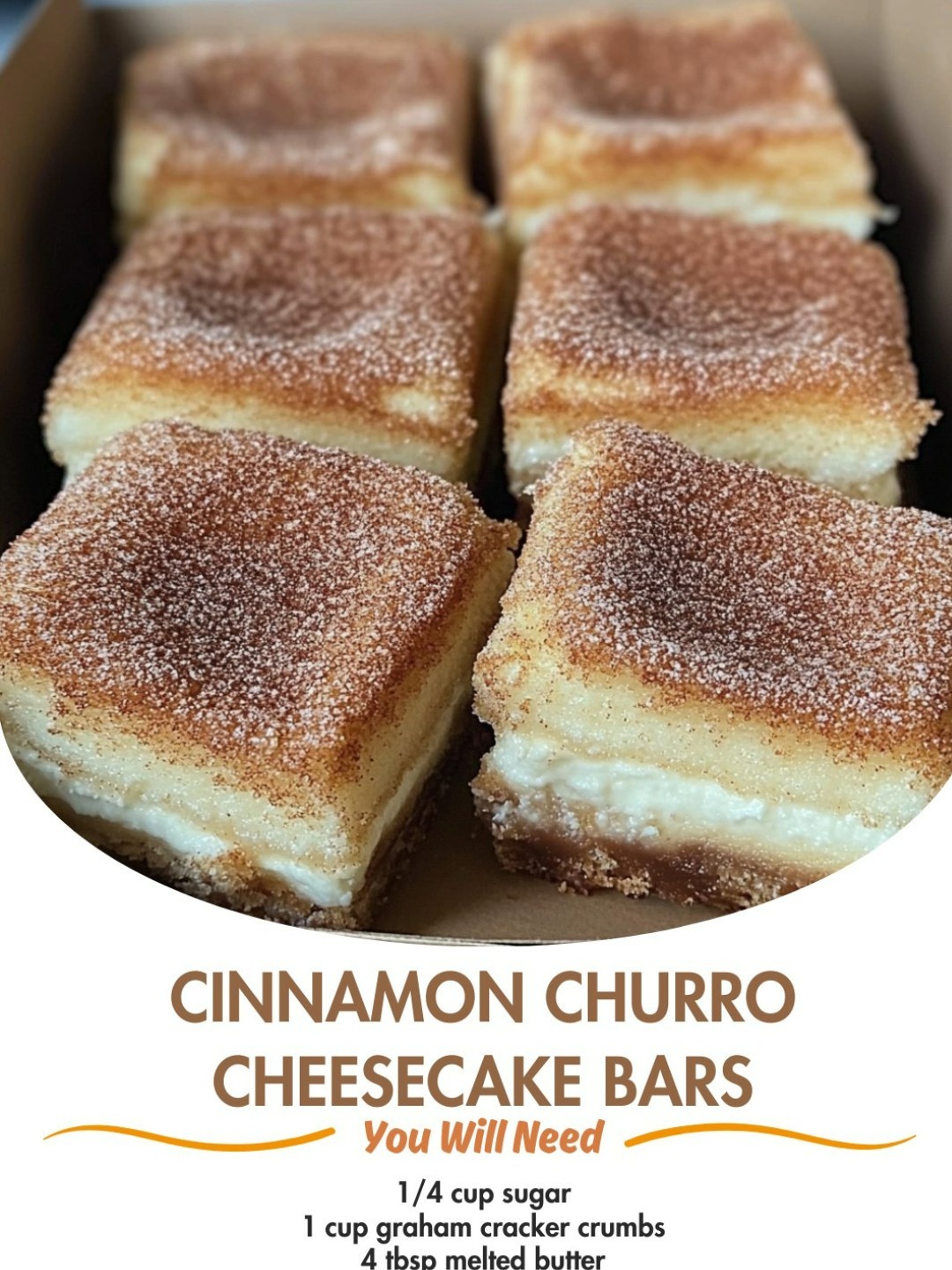 Cinnamon Churro Cheesecake Bars