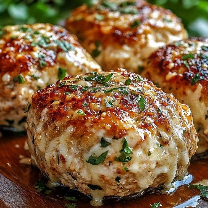 Cheesy Stuffed Chicken Patties