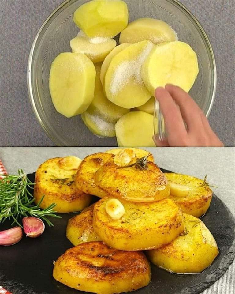 Garlic and Herb Roasted Potato Slices