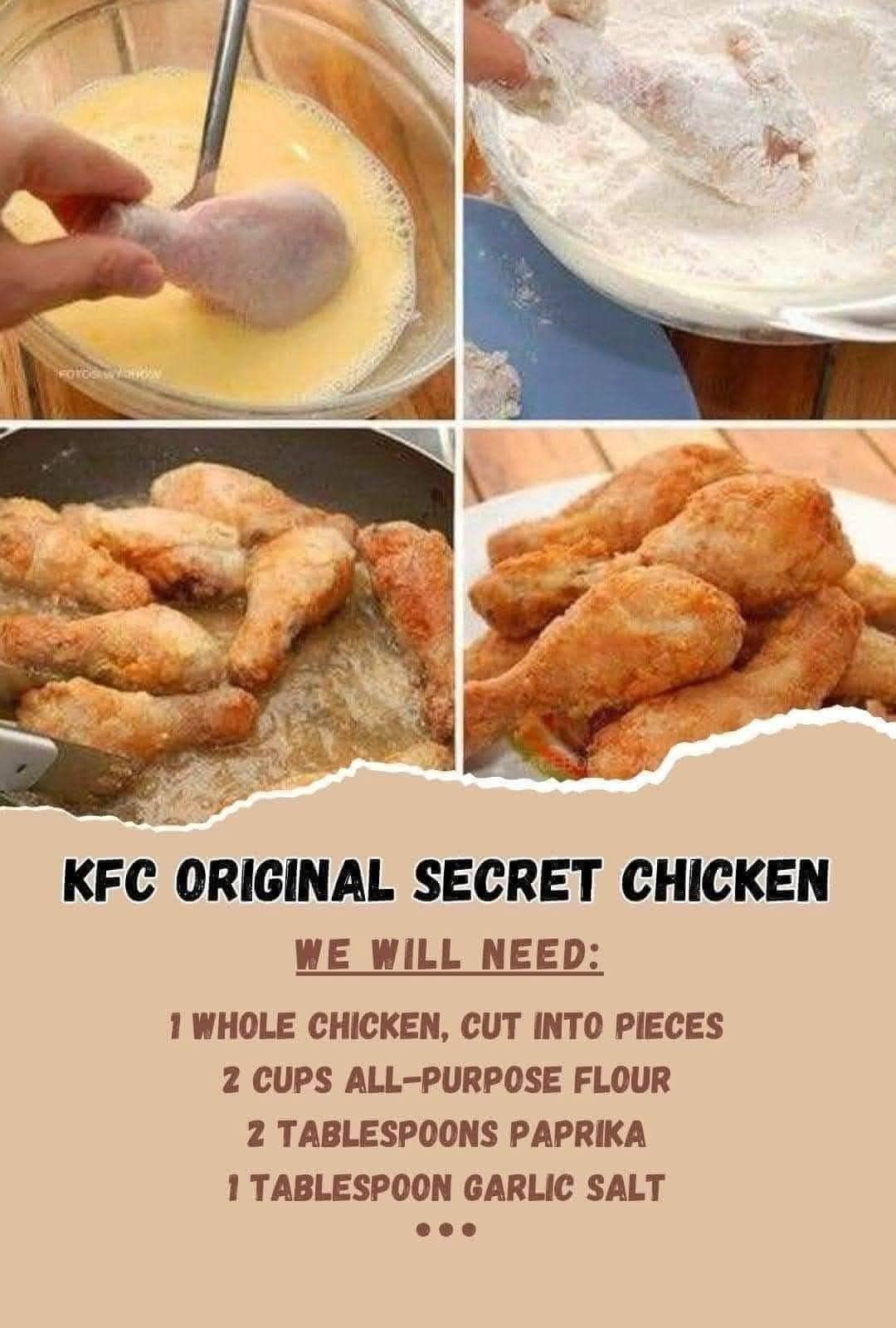 KFC ORIGINAL SECRET CHICKEN RECIPE