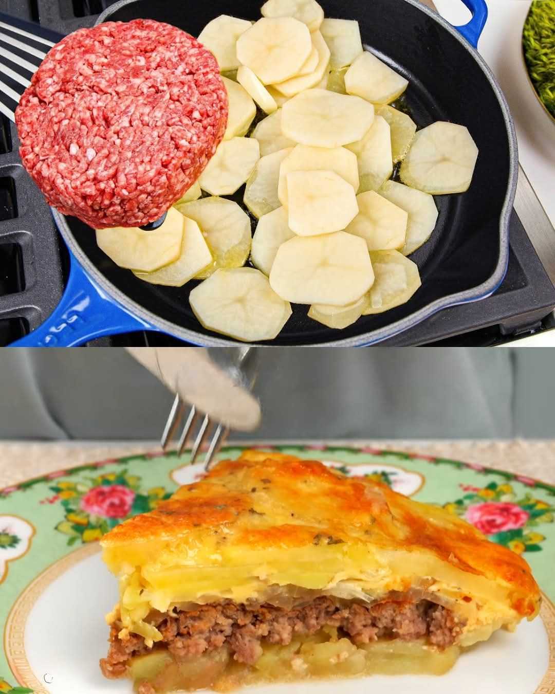 Layered Potato and Minced Meat Casserole