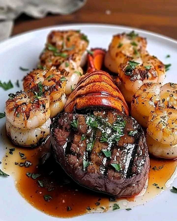 Surf and Turf Filet Mignon with Lobster Tails