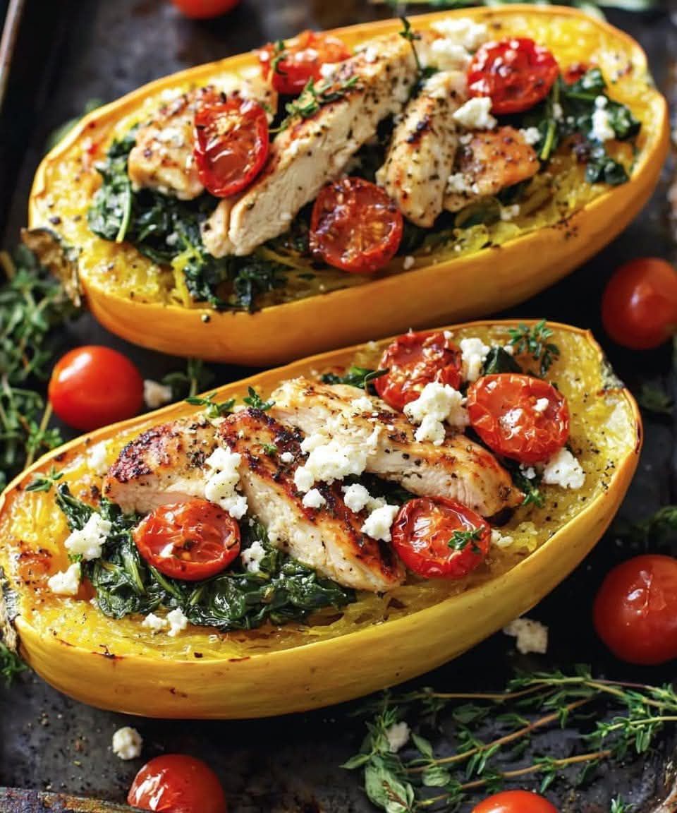 Greek-Inspired Stuffed Spaghetti Squash