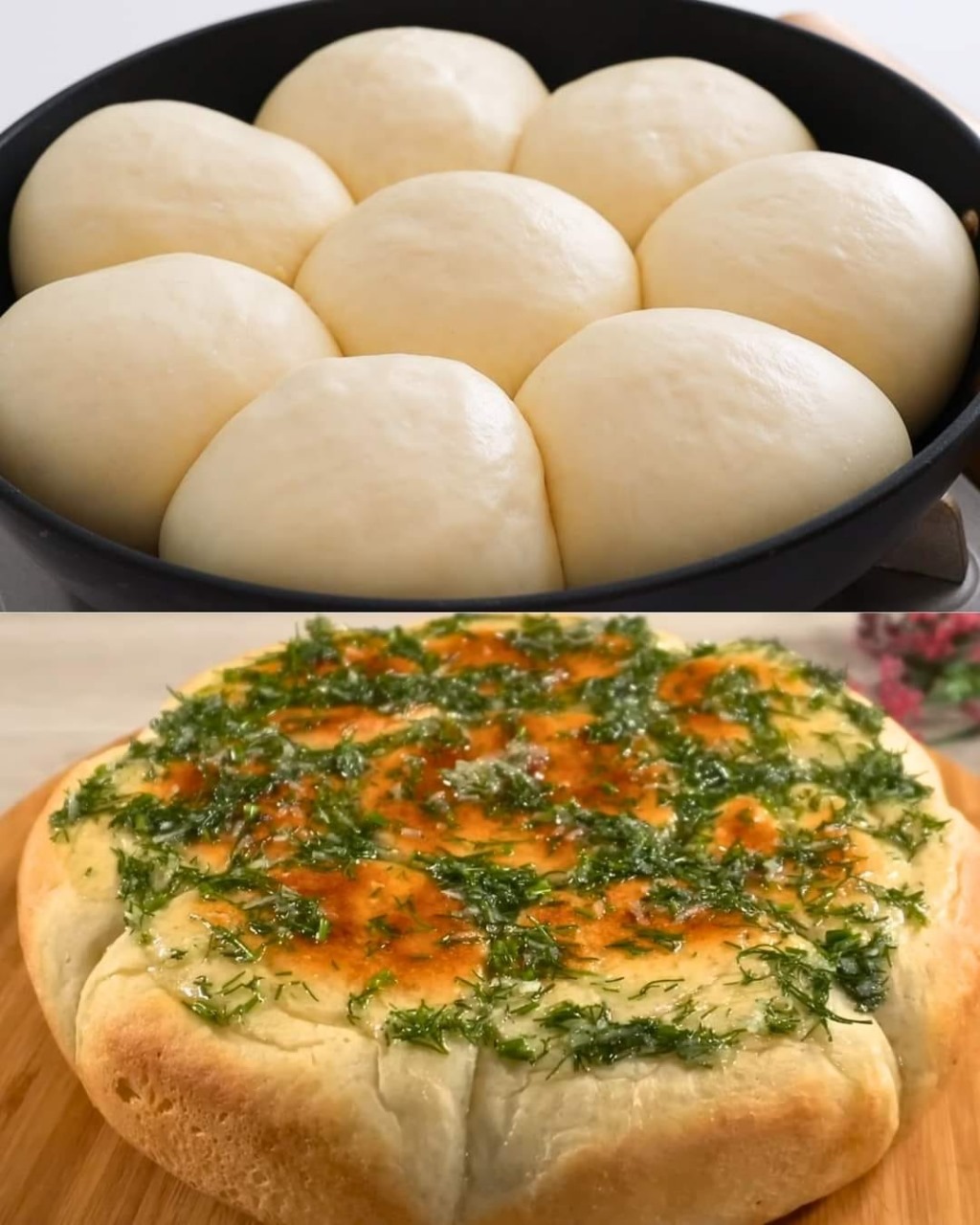 Homemade Pan Bread with Garlic Sauce: