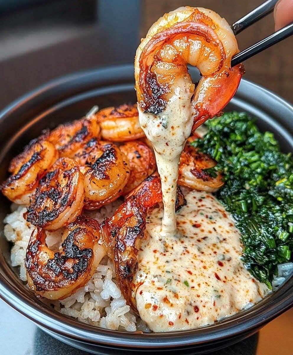 Garlic Parmesan Shrimp Rice Bowls