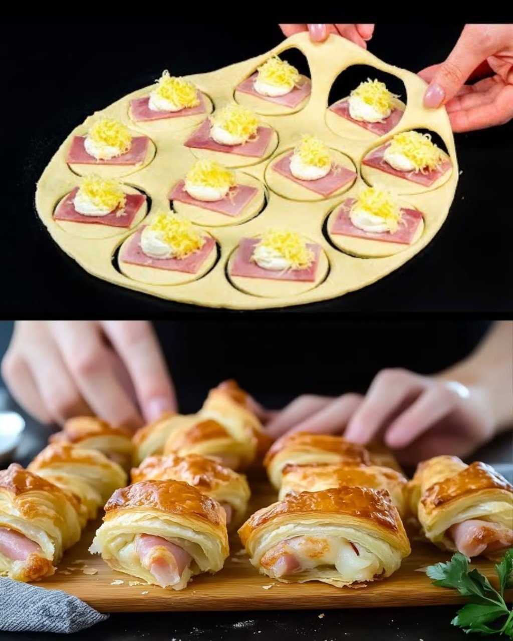 Cheesy Potato and Ham Puff Pastry Bake