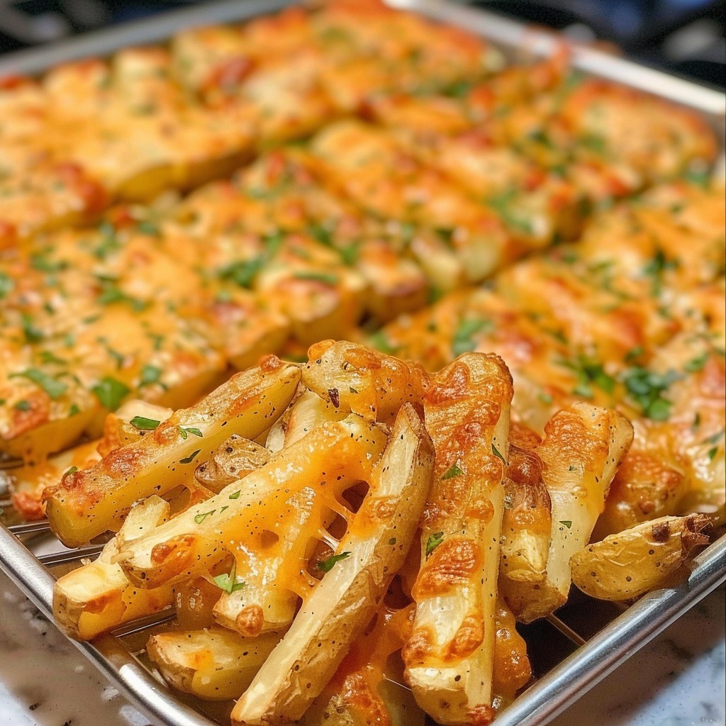 cheese fries made from boiled potatoes