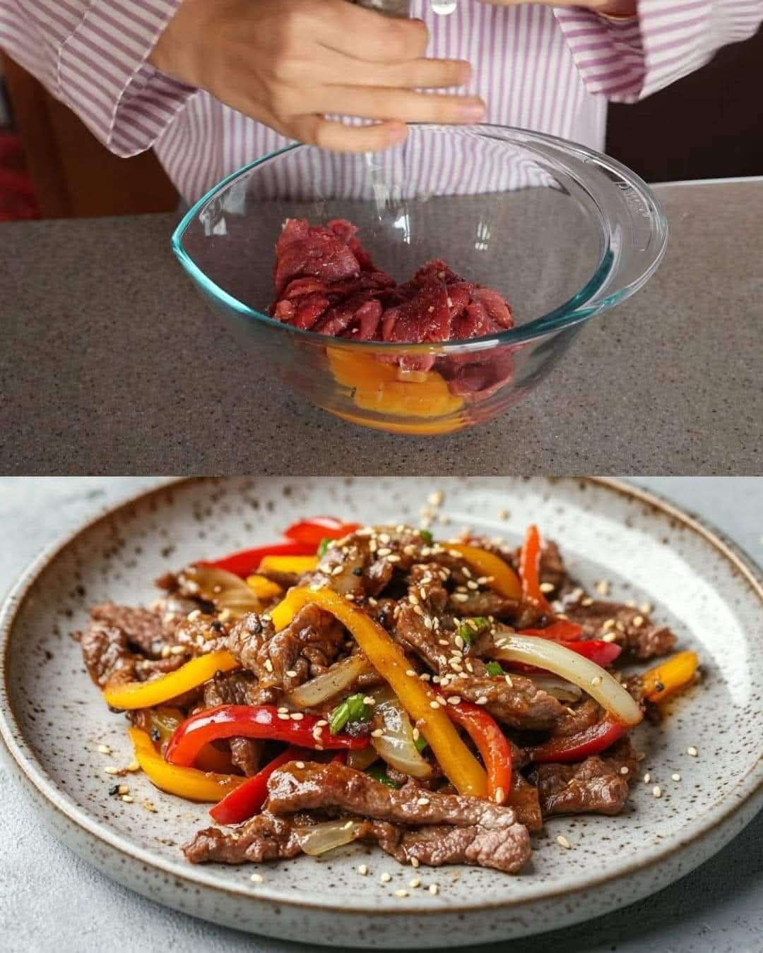 Stir-Fried Beef with Sweet Peppers and Ginger Soy Sauce