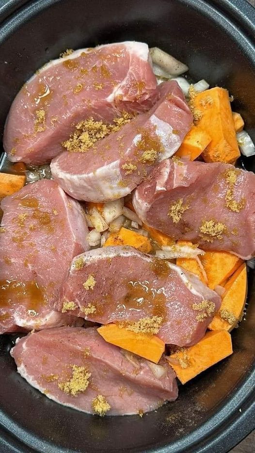 Slow Cooker Pork Chops and Sweet Potatoes