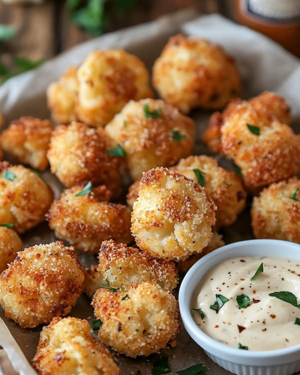 Crunchy Parmesan Cauliflower Bites